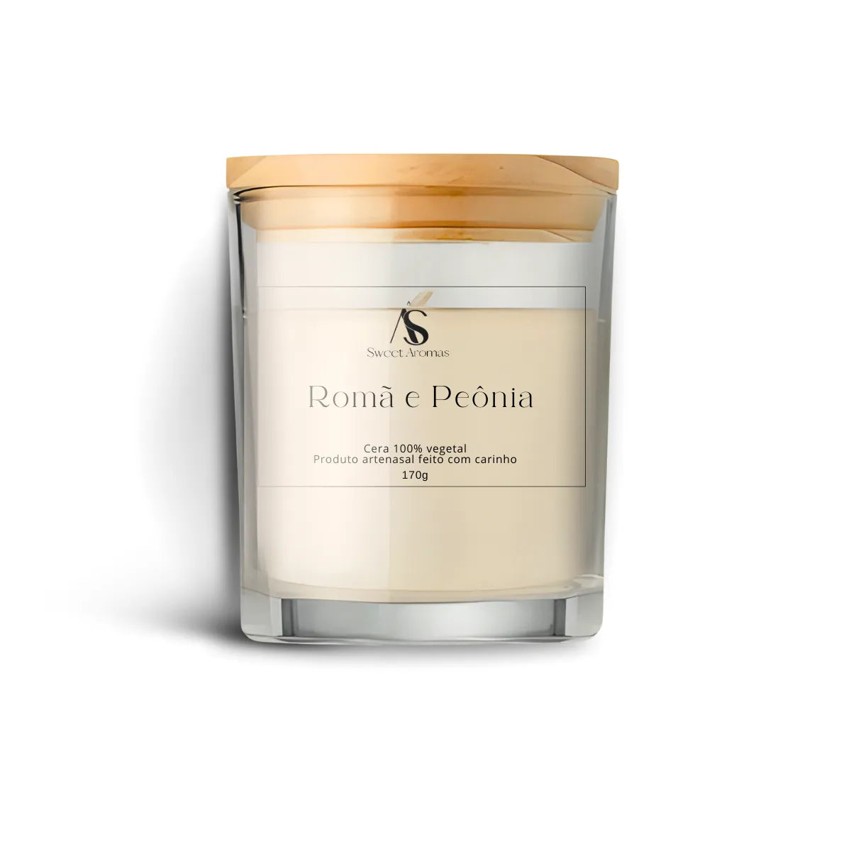 Vela Aromatica Artesanal Perfumada - Romã e Peônia