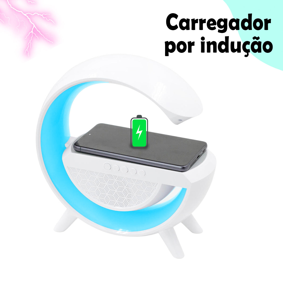 Caixa de Som Bluetooth com Carregamento por Indução
