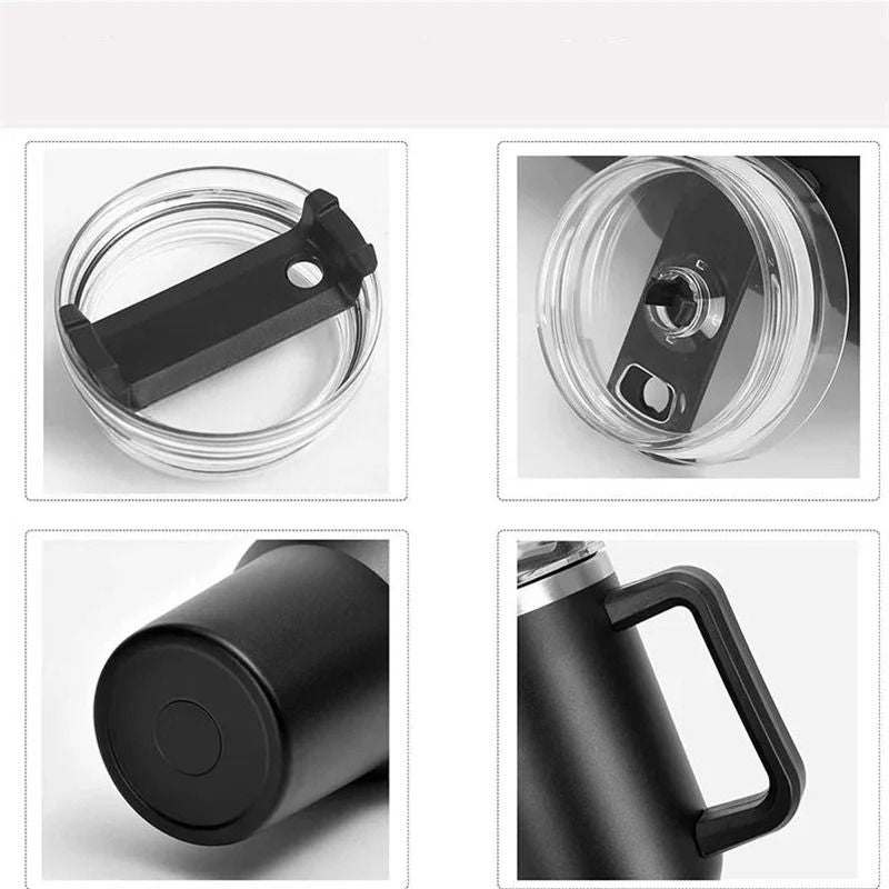 Copo Térmico com Canudo Azul Claro