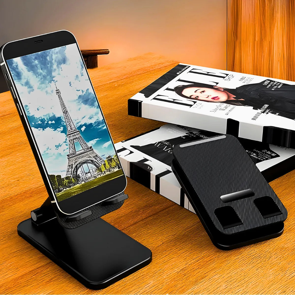 Suporte Articulado de Mesa Para Tablet e Smartphone Preto