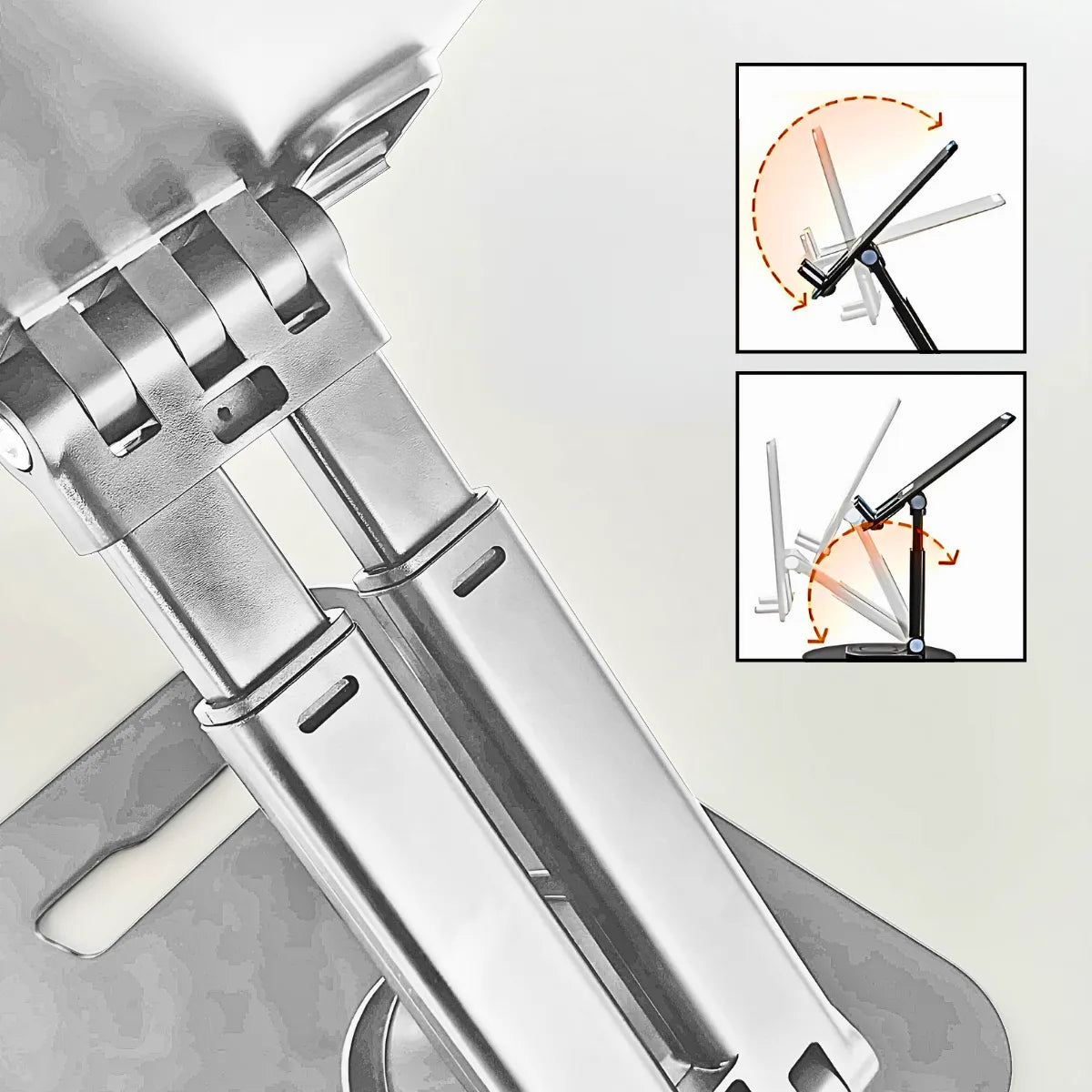 Suporte Articulado de Mesa Para Tablet e Smartphone Cinza